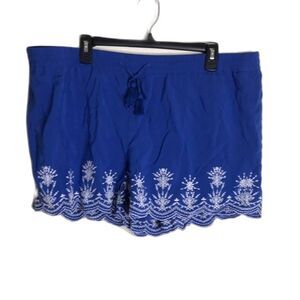 Loft ladies deep blue elastic waist casual shorts size XL flowy lightweight cute